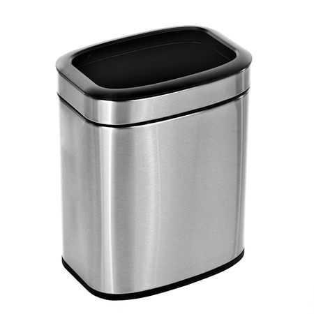 ALPINE INDUSTRIES 2.6 Gal. Stainless Steel Rectangular Liner Open Top Trash Can 470-10L
